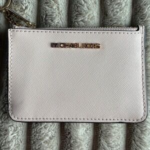 Michael Kors Pink Jet Set Travel Small Top Zip Coin Pouch with ID Holder.